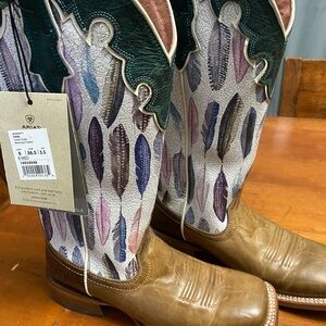 Ariat Feather Pattern Leather Boots